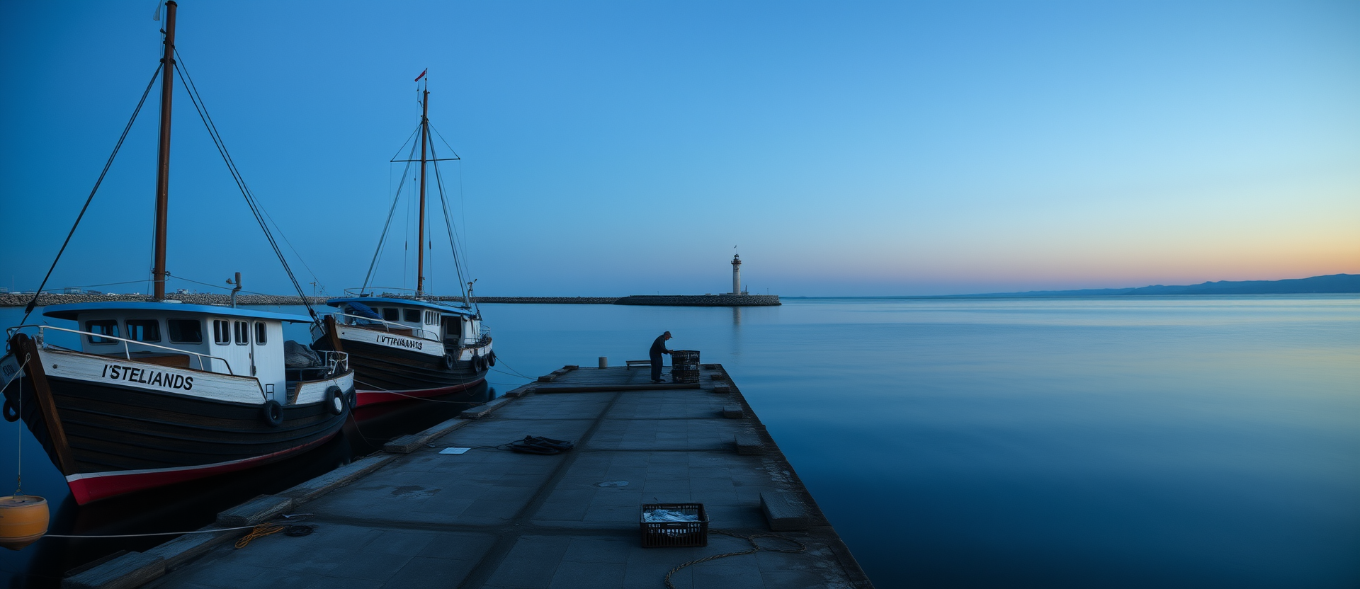 The Maria-T alongside the quay before first light
