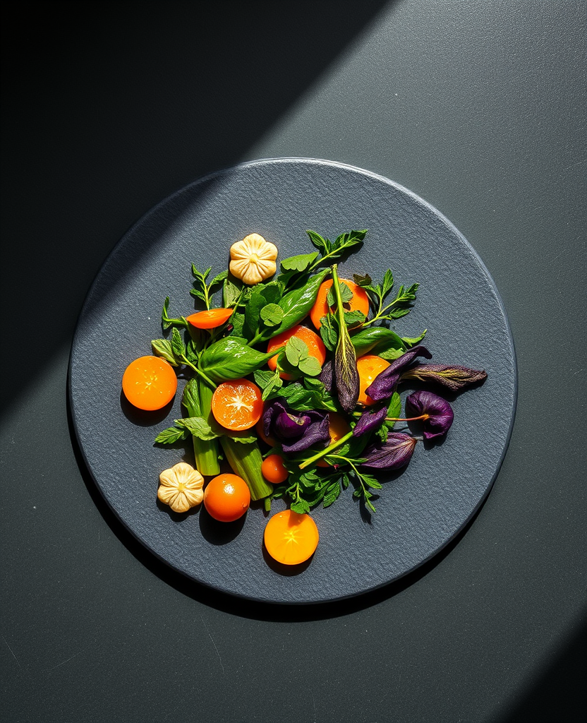 Wild Bitter Greens, Black Garlic, Tahini